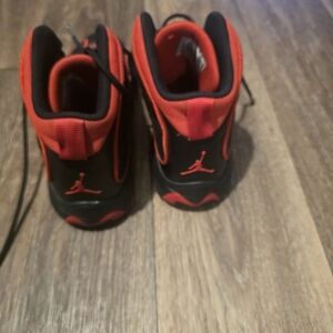 Air Jordan Kids' High-Top Basketball Shoes in Black and Red